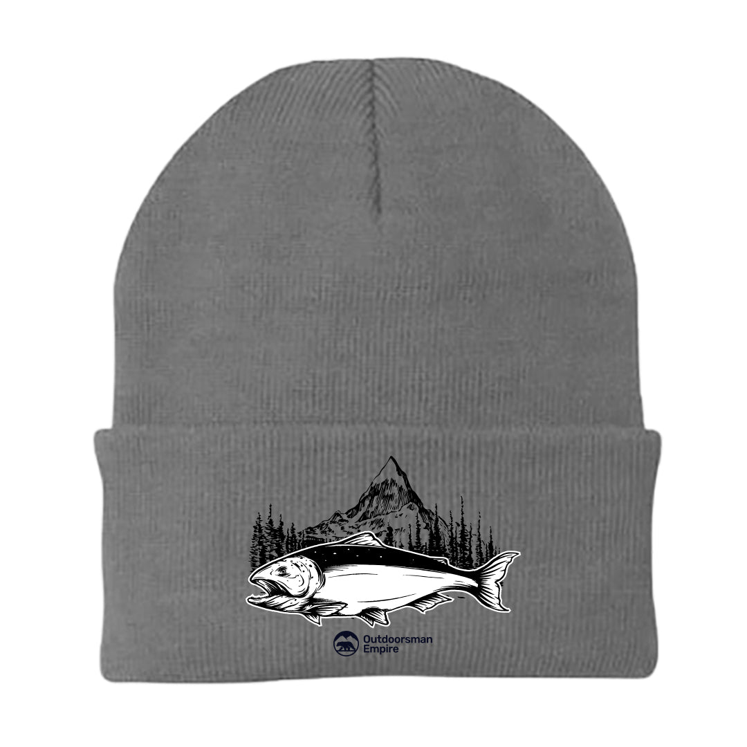 Fishing Mountain Embroidered Beanie