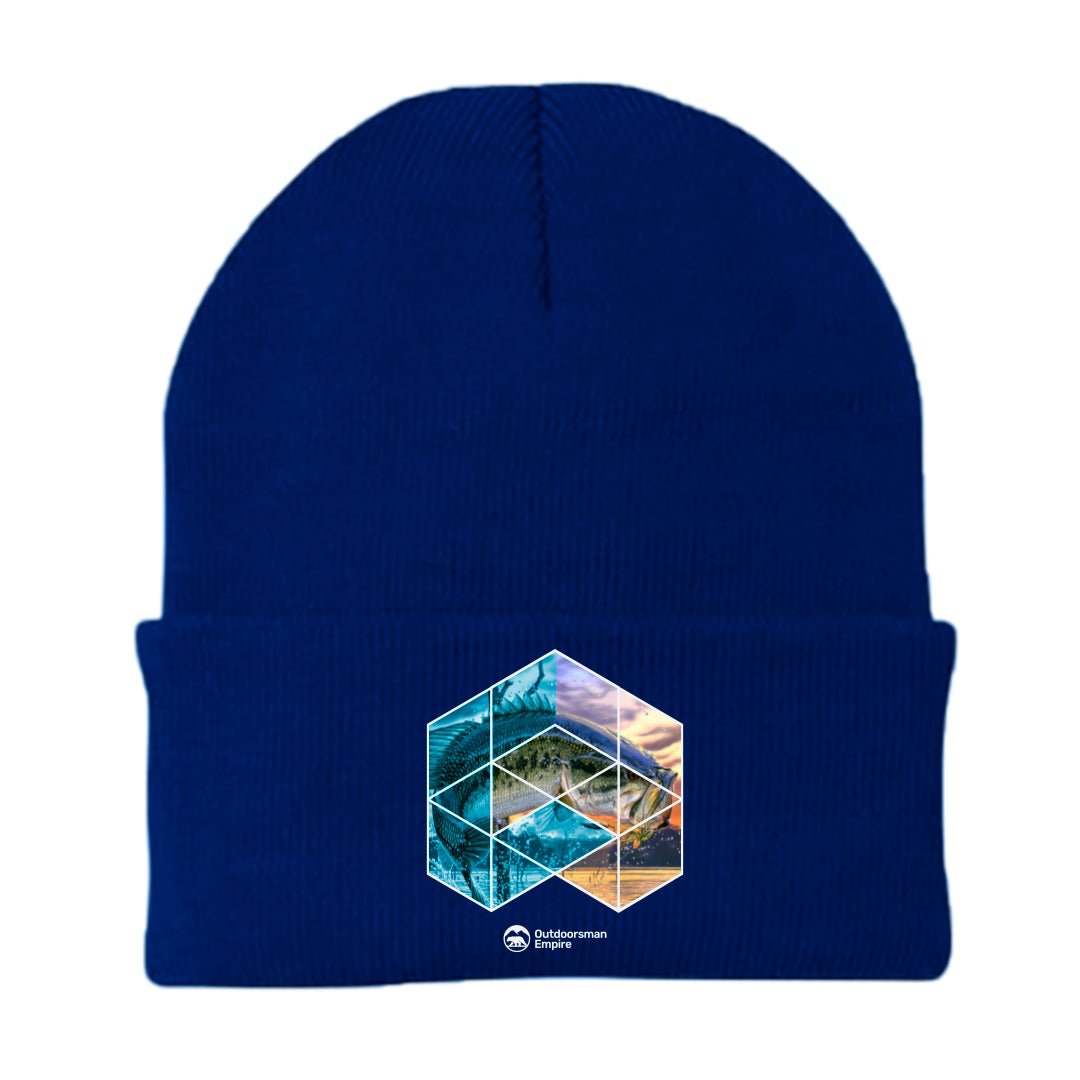 Fishing Geometry Embroidered Beanie