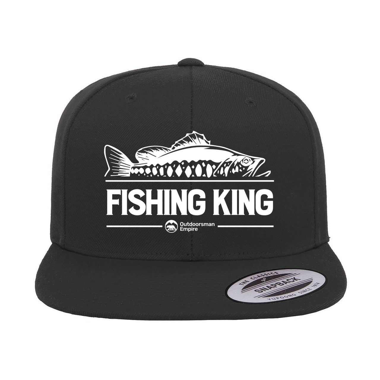 Fishing King Embroidered Flat Bill Cap