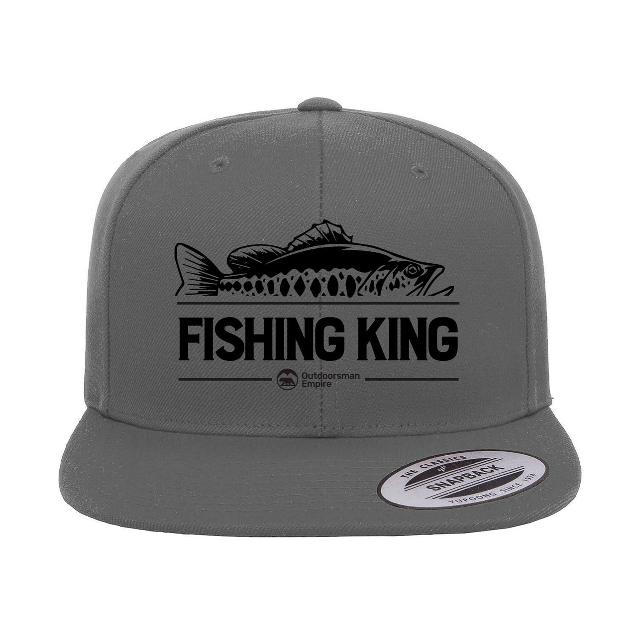 Fishing King Embroidered Flat Bill Cap