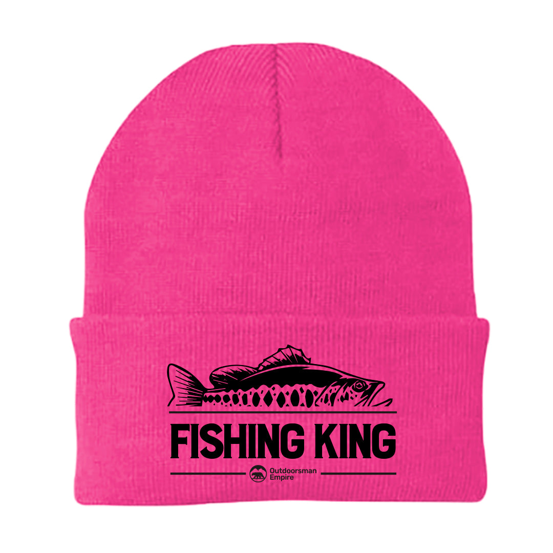 Fishing King Embroidered Beanie