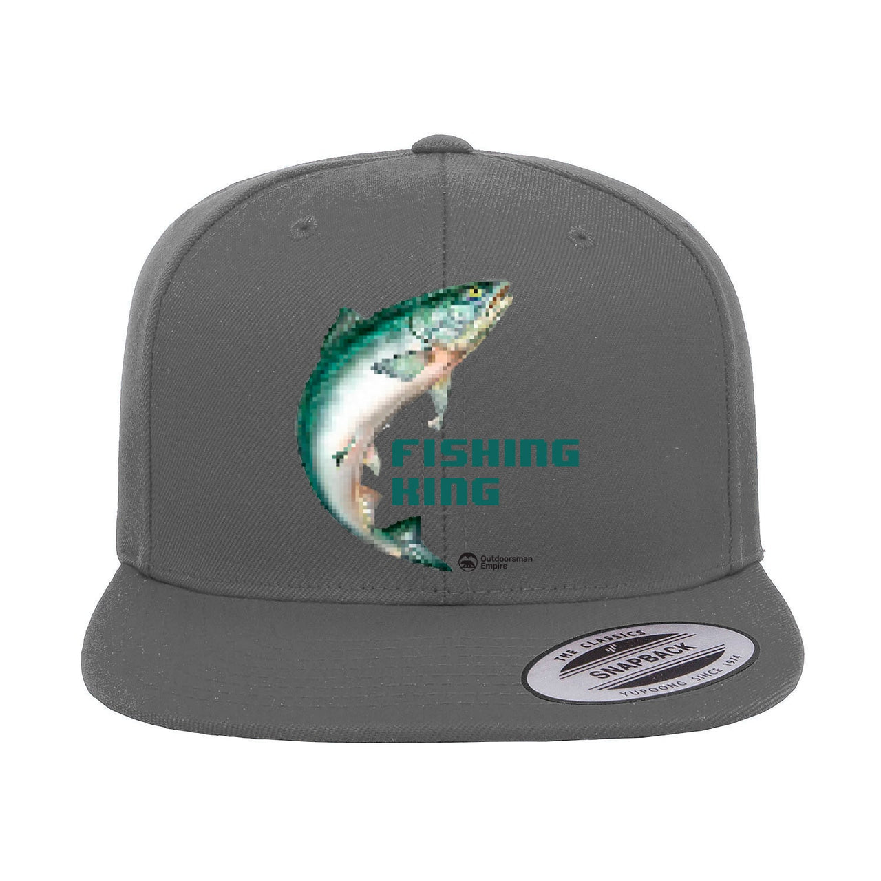 Fishing Pixelated Embroidered Flat Bill Cap