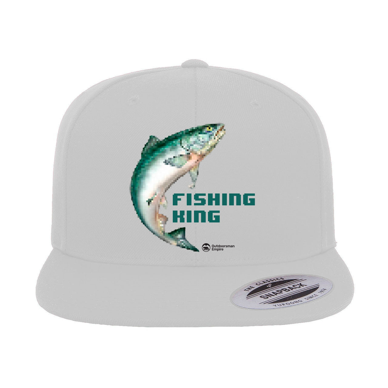 Fishing Pixelated Embroidered Flat Bill Cap