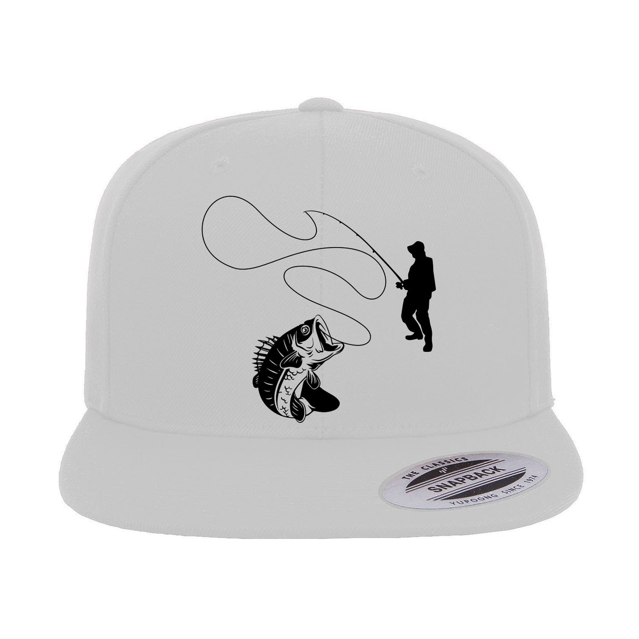 Fishing Lines Embroidered Flat Bill Cap