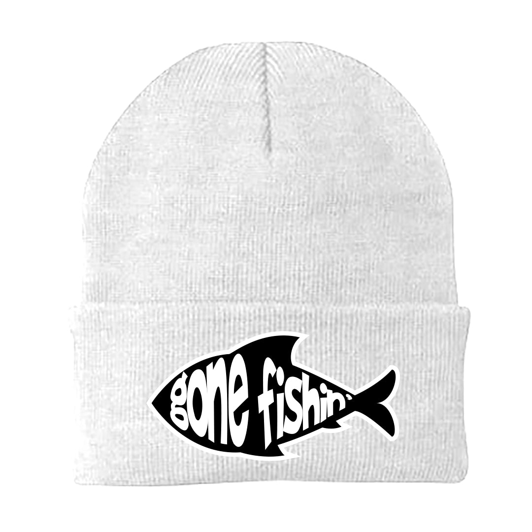 Gone Fishin v3 Embroidered Beanie