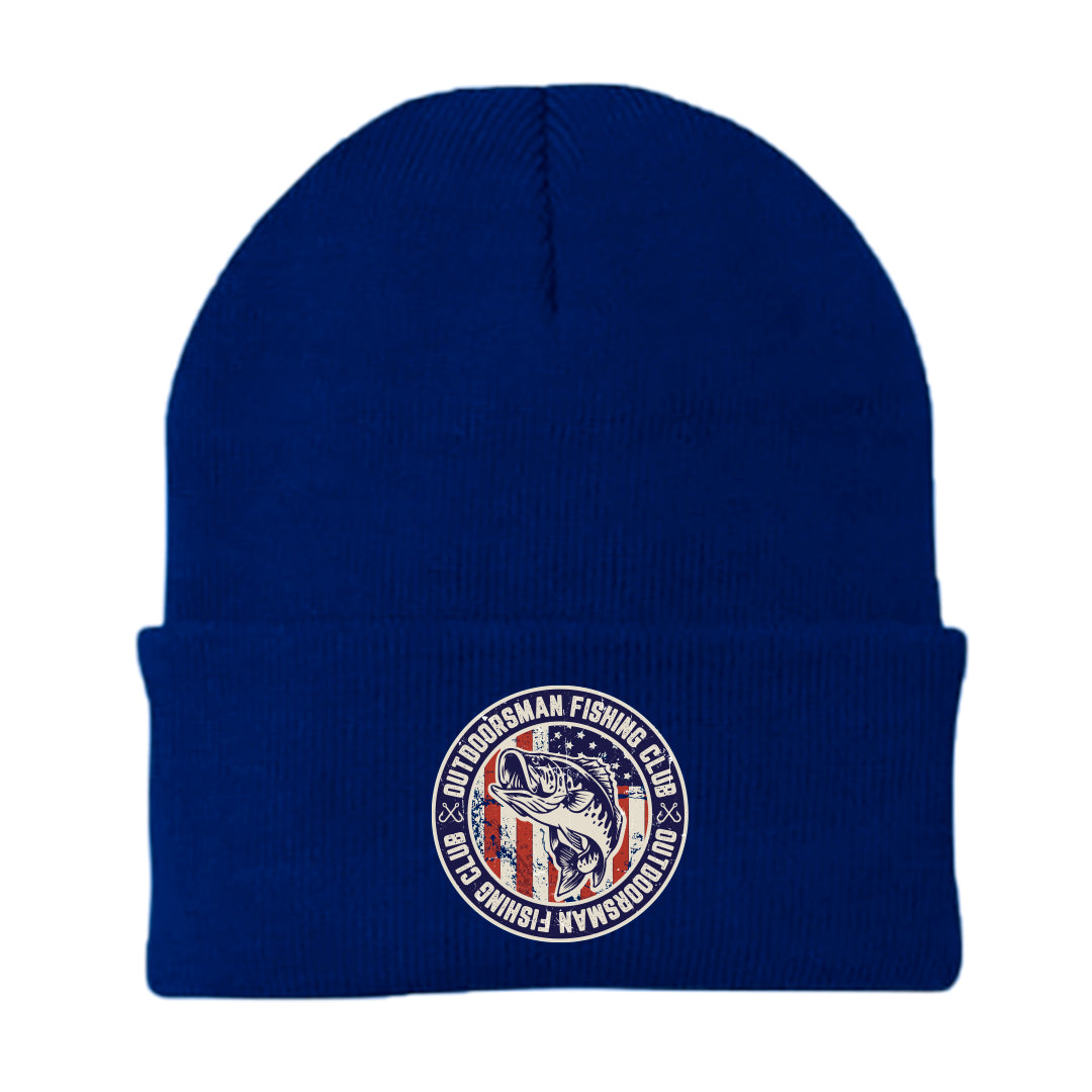 Outdoorsman Fishing Club Patriotic Embroidered Beanie