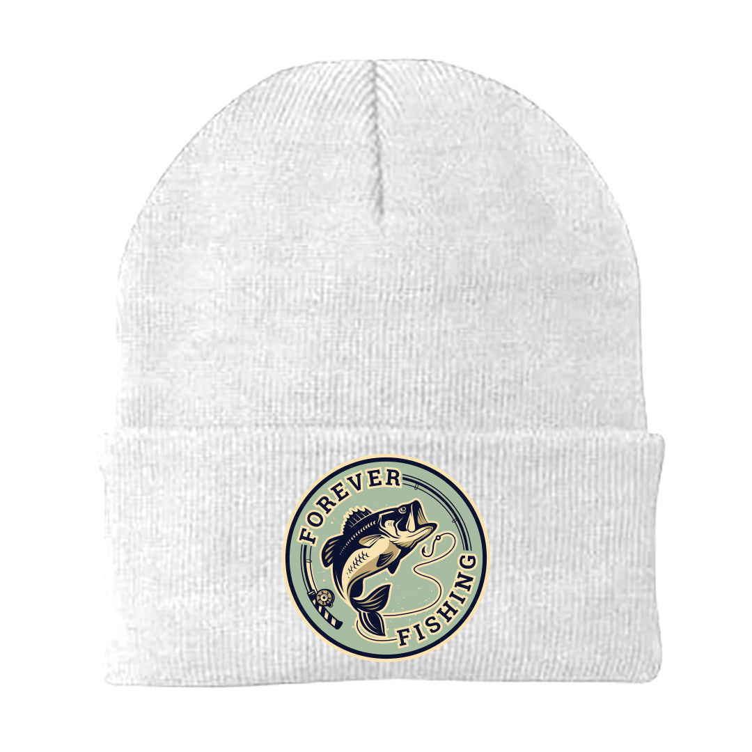 Forever Fishing Embroidered Beanie