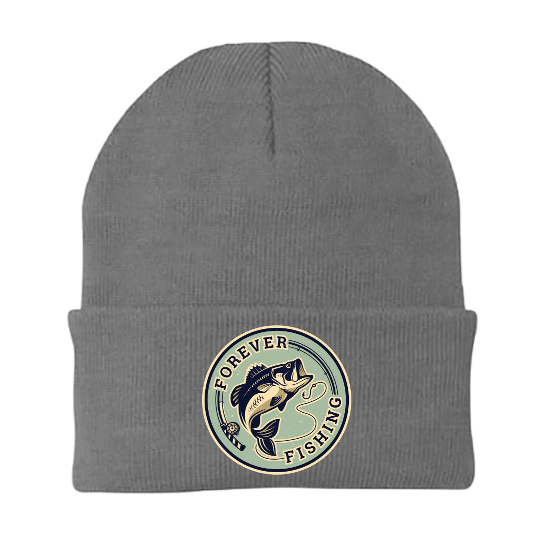 Forever Fishing Embroidered Beanie