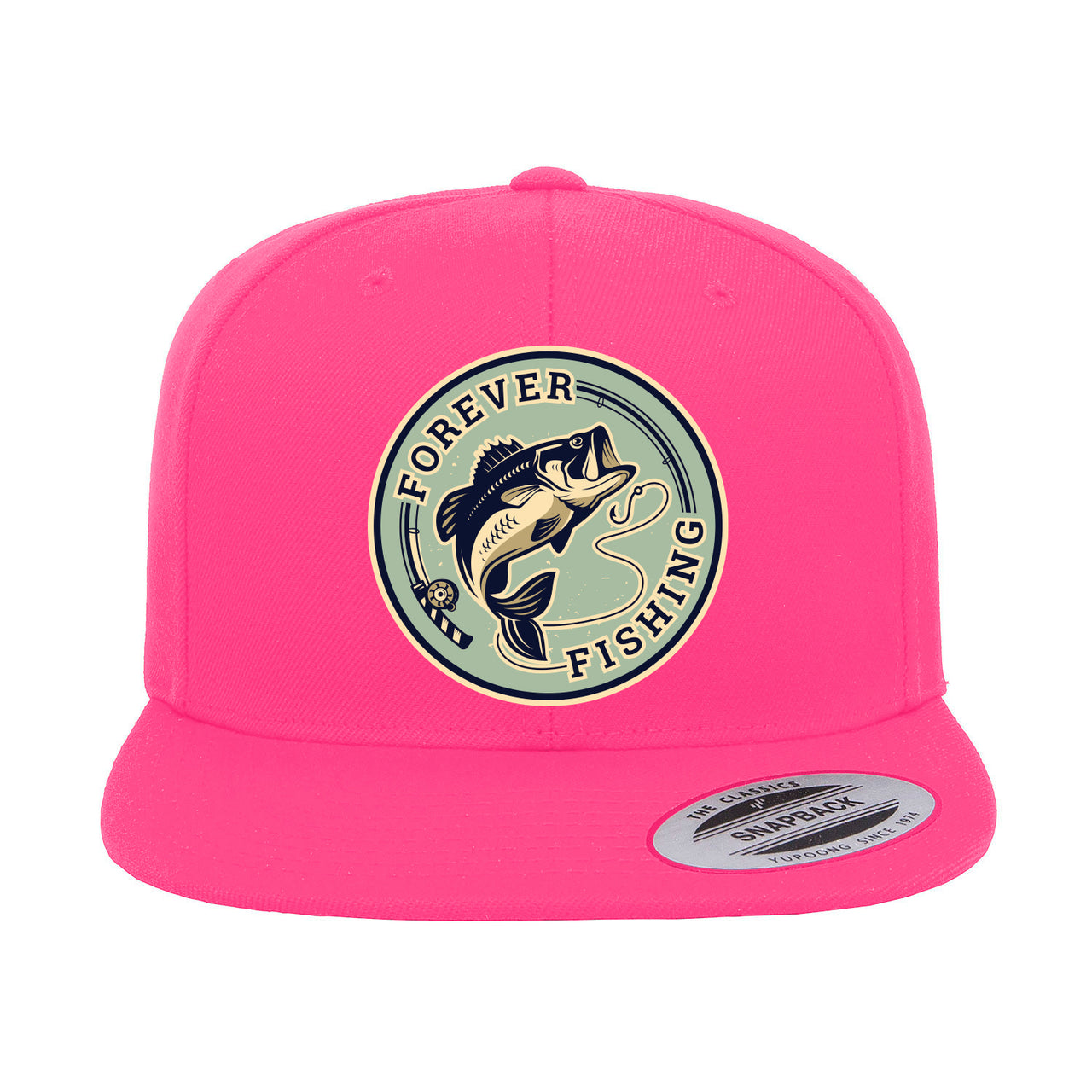 Forever Fishing Embroidered Flat Bill Cap