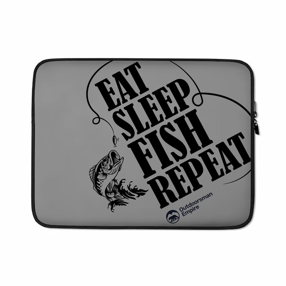 Eat Sleep Fish Repeat Laptop Sleeve