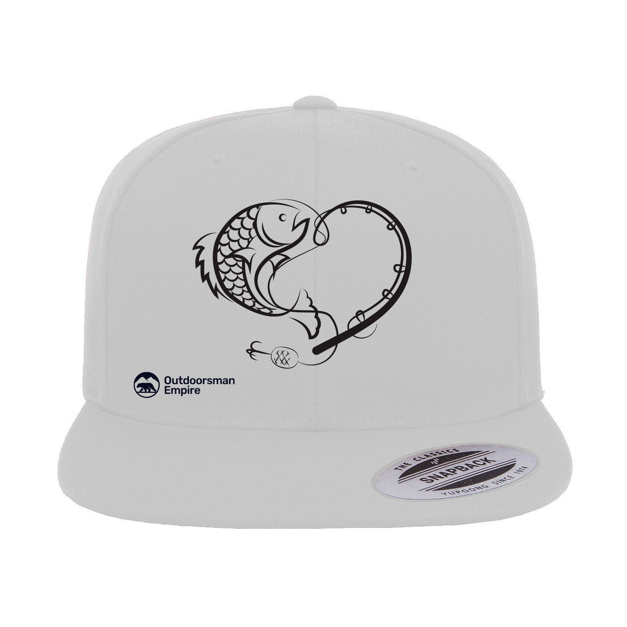 Fishing Heart Embroidered Flat Bill Cap