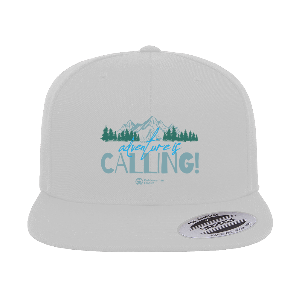 Adventure Camping Printed Flat Bill Cap