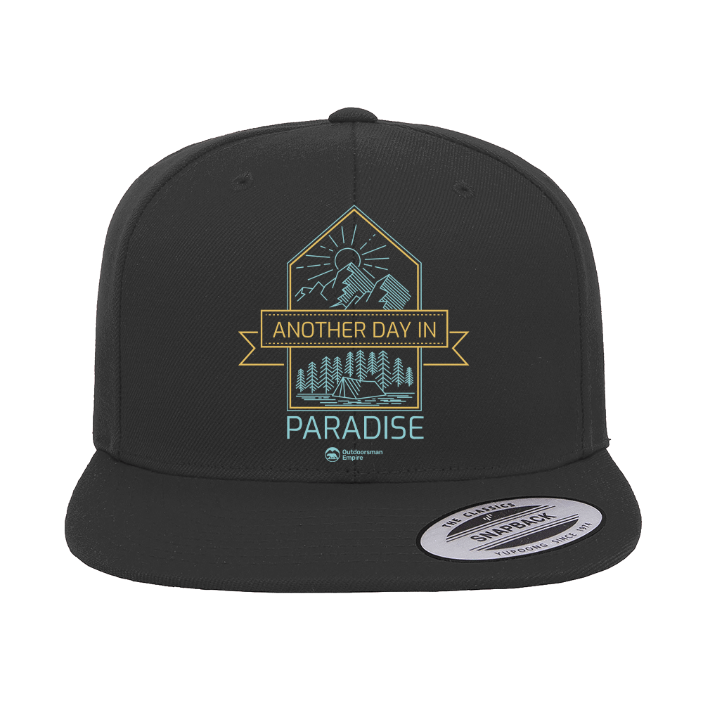 Another Day In Paradise Embroidered Flat Bill Cap