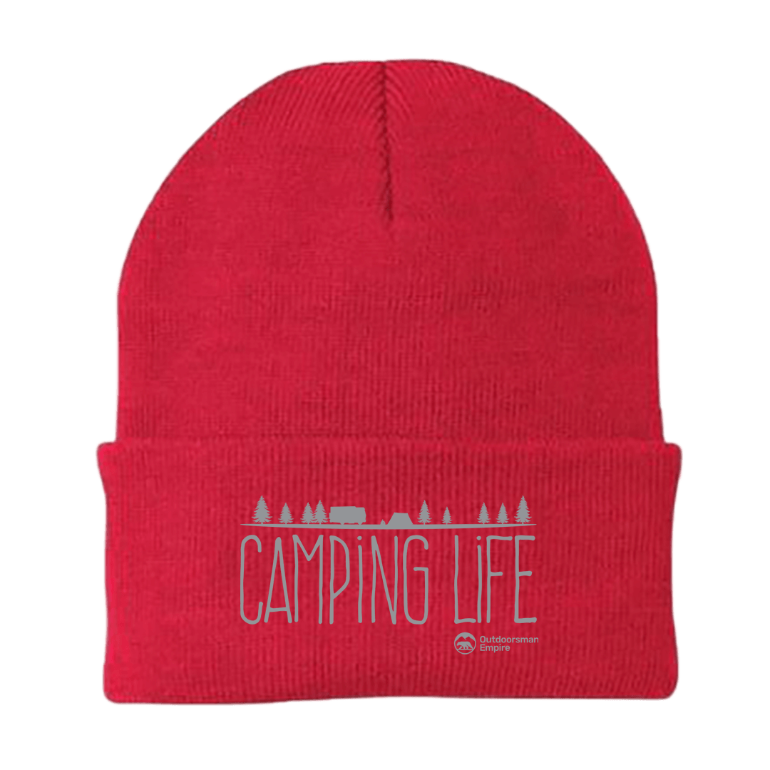 Camping Life Embroidered Beanie