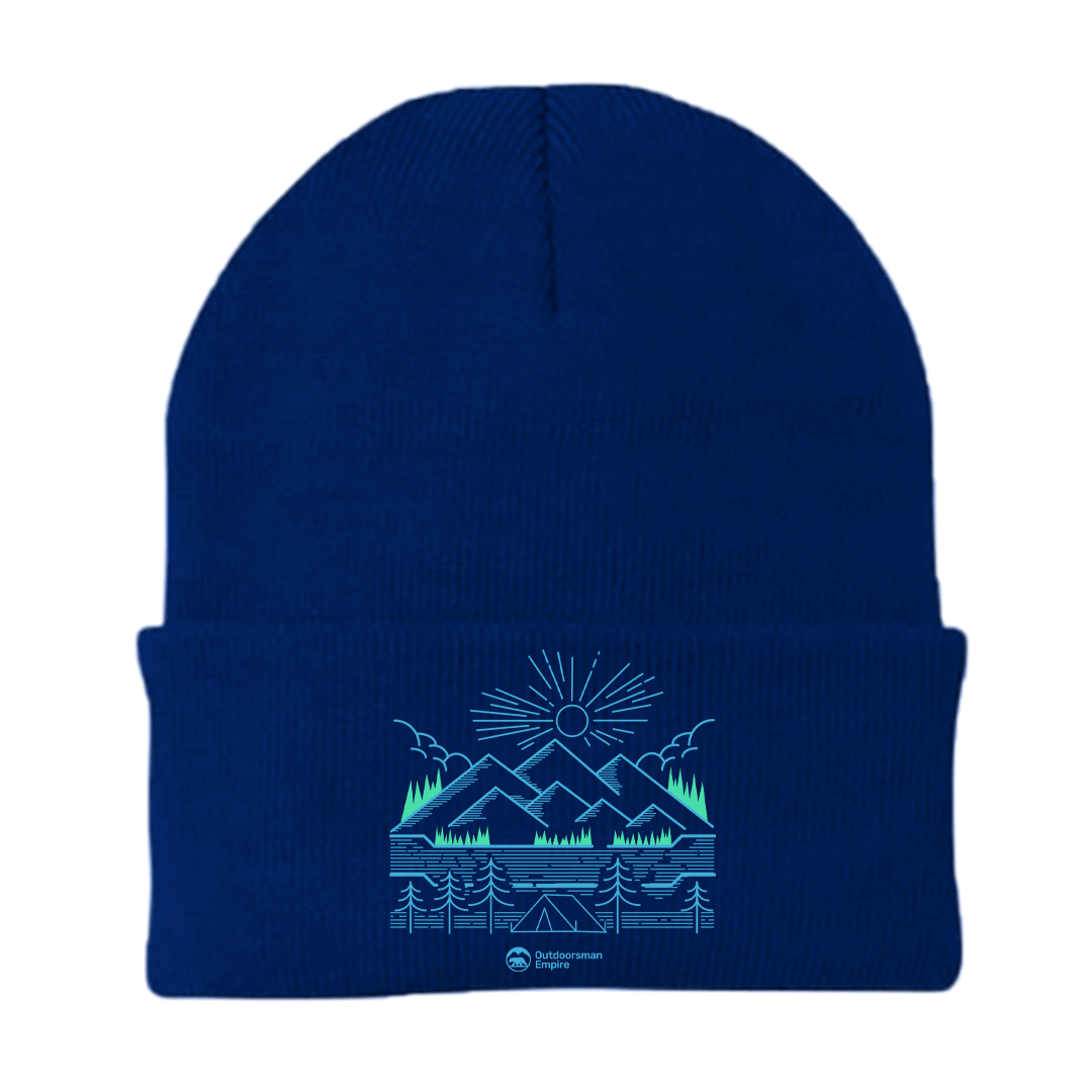 Camping Lines Embroidered Beanie