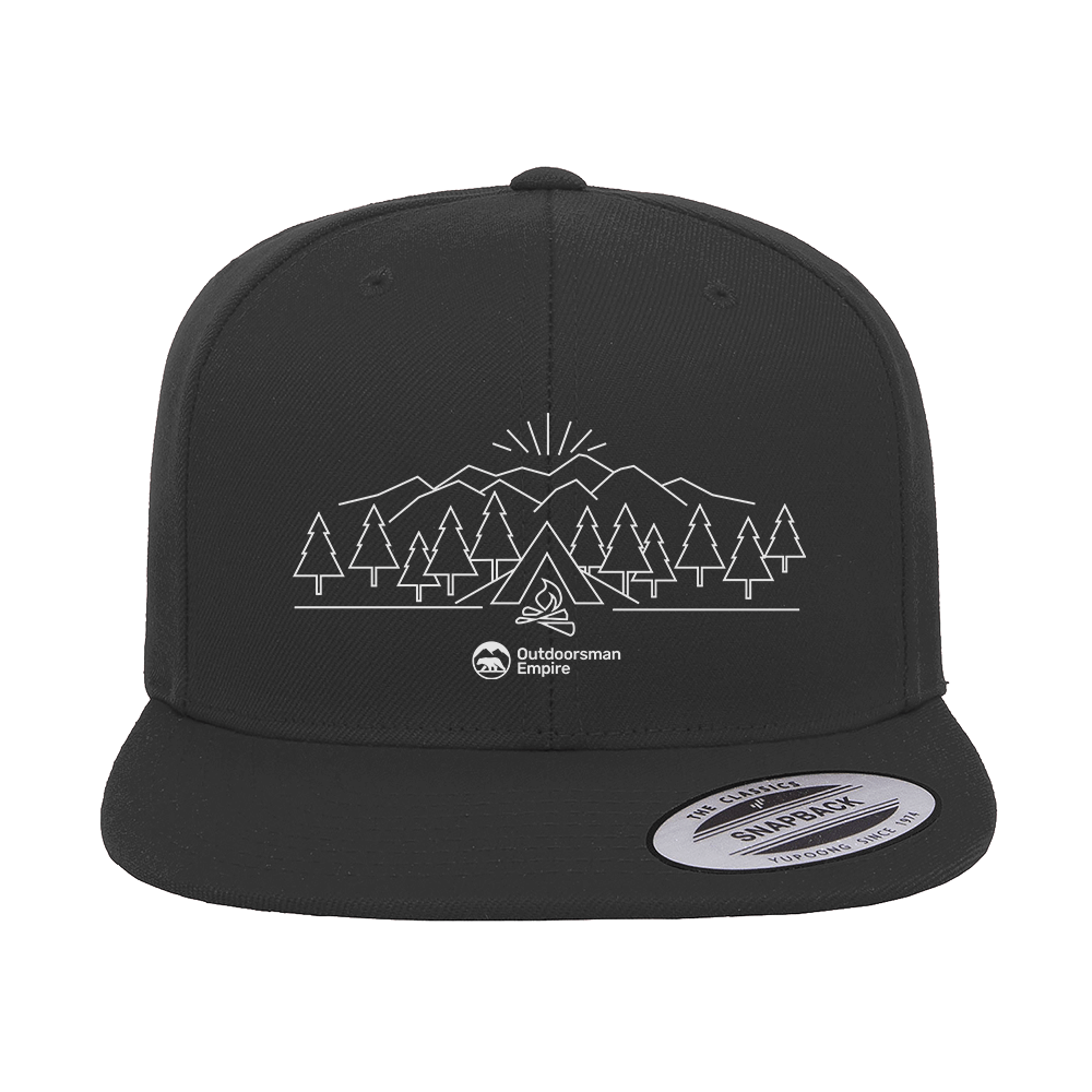 Camping Triangles Embroidered Flat Bill Cap