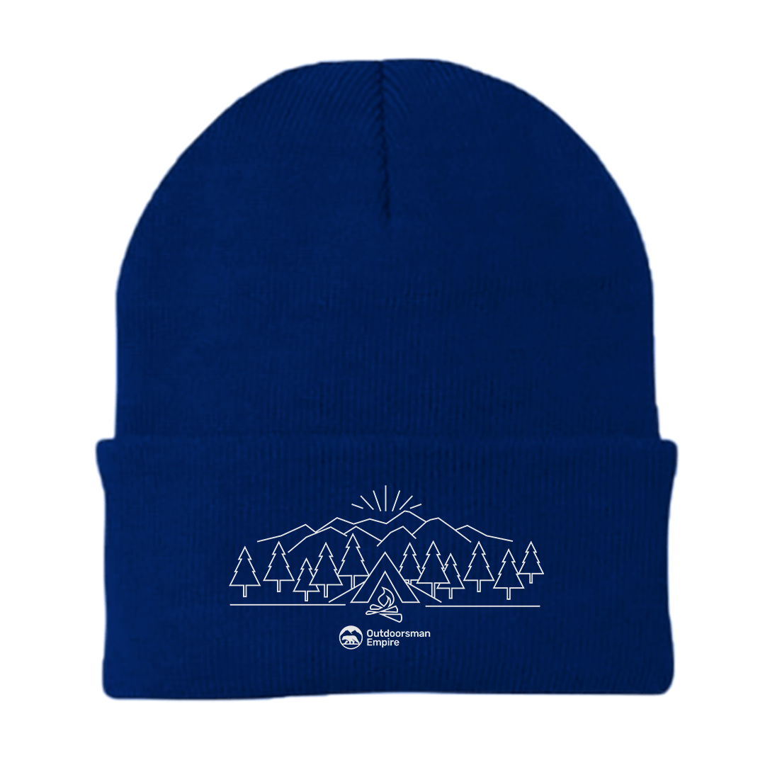 Camping Triangles Embroidered Beanie