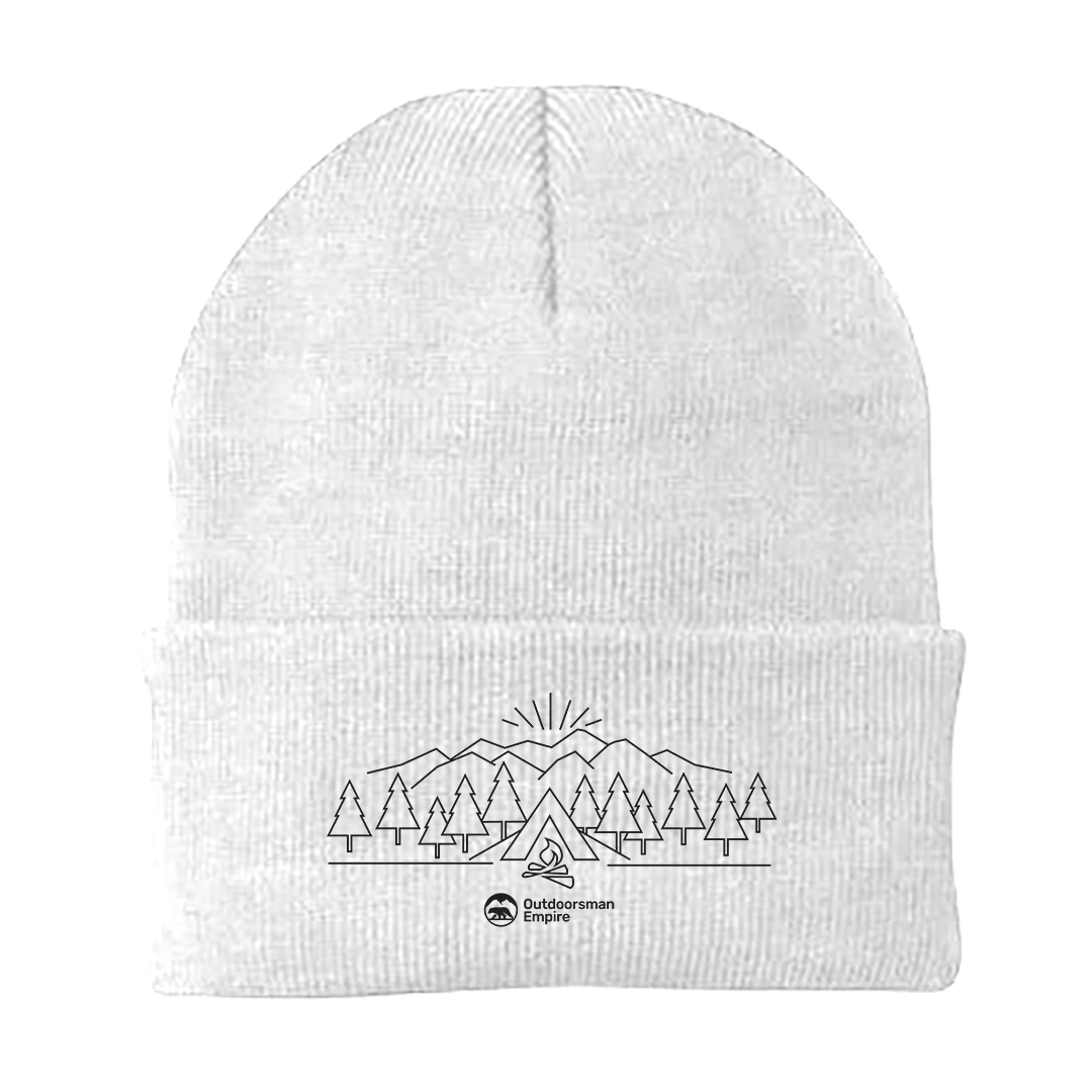 Camping Triangles Embroidered Beanie