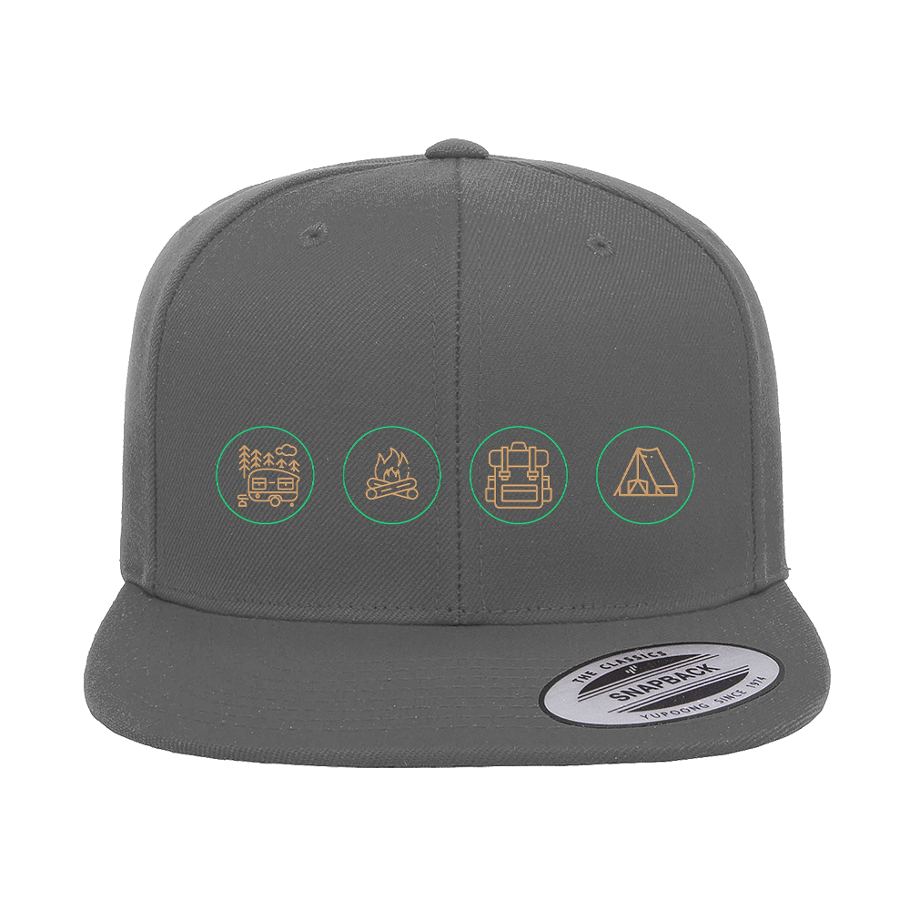 Camp Life Embroidered Flat Bill Cap