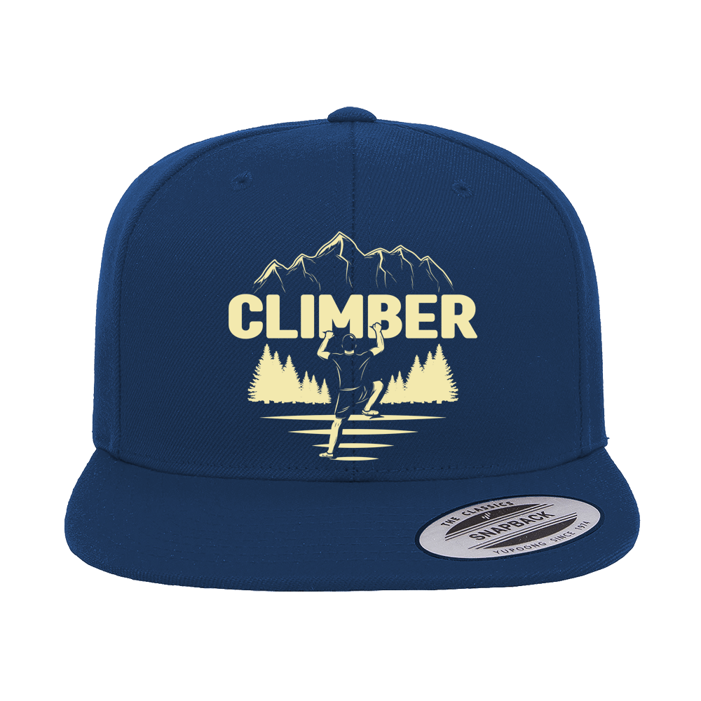 Climber Embroidered Flat Bill Cap