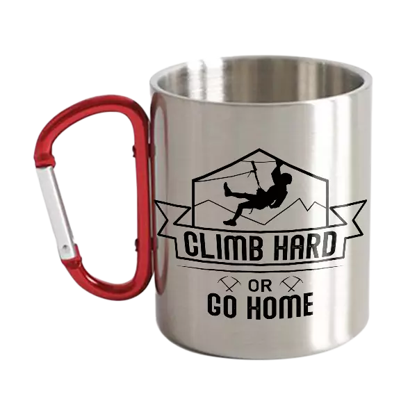 Climb Hard Or Go Home Carabiner Mug 12oz