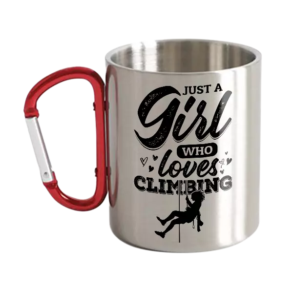 Climbing Just A Girl Who Loves Climbing Carabiner Mug 12oz