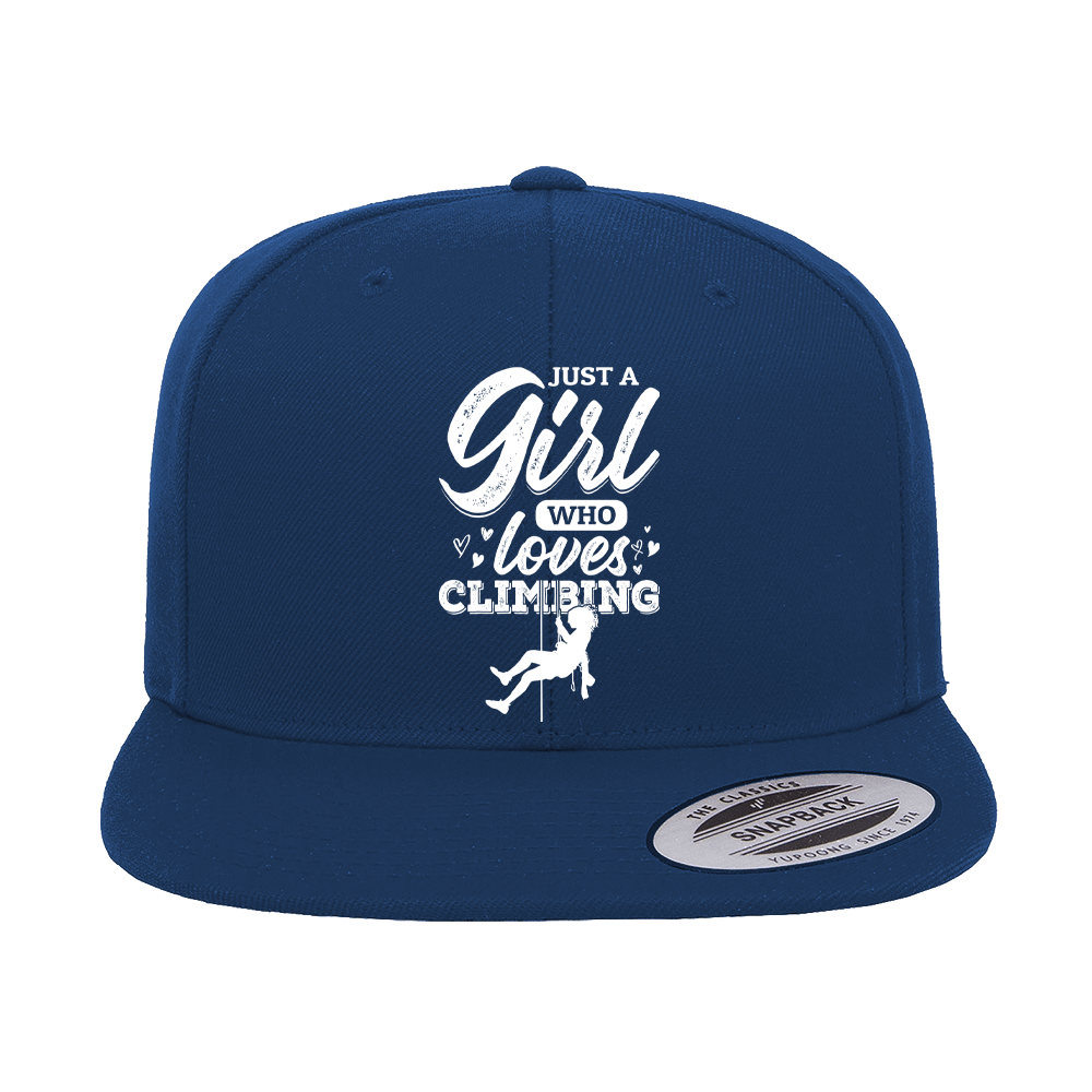 Climbing Just A Girl Who Loves Climbing Embroidered Flat Bill Cap