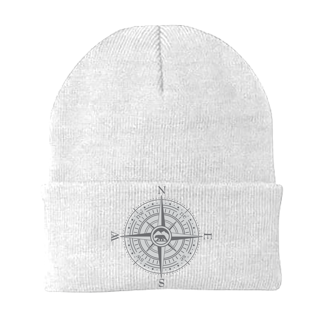 Compass Camping Embroidered Beanie