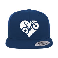 Thumbnail for Heart Bike Embroidered Flat Bill Cap