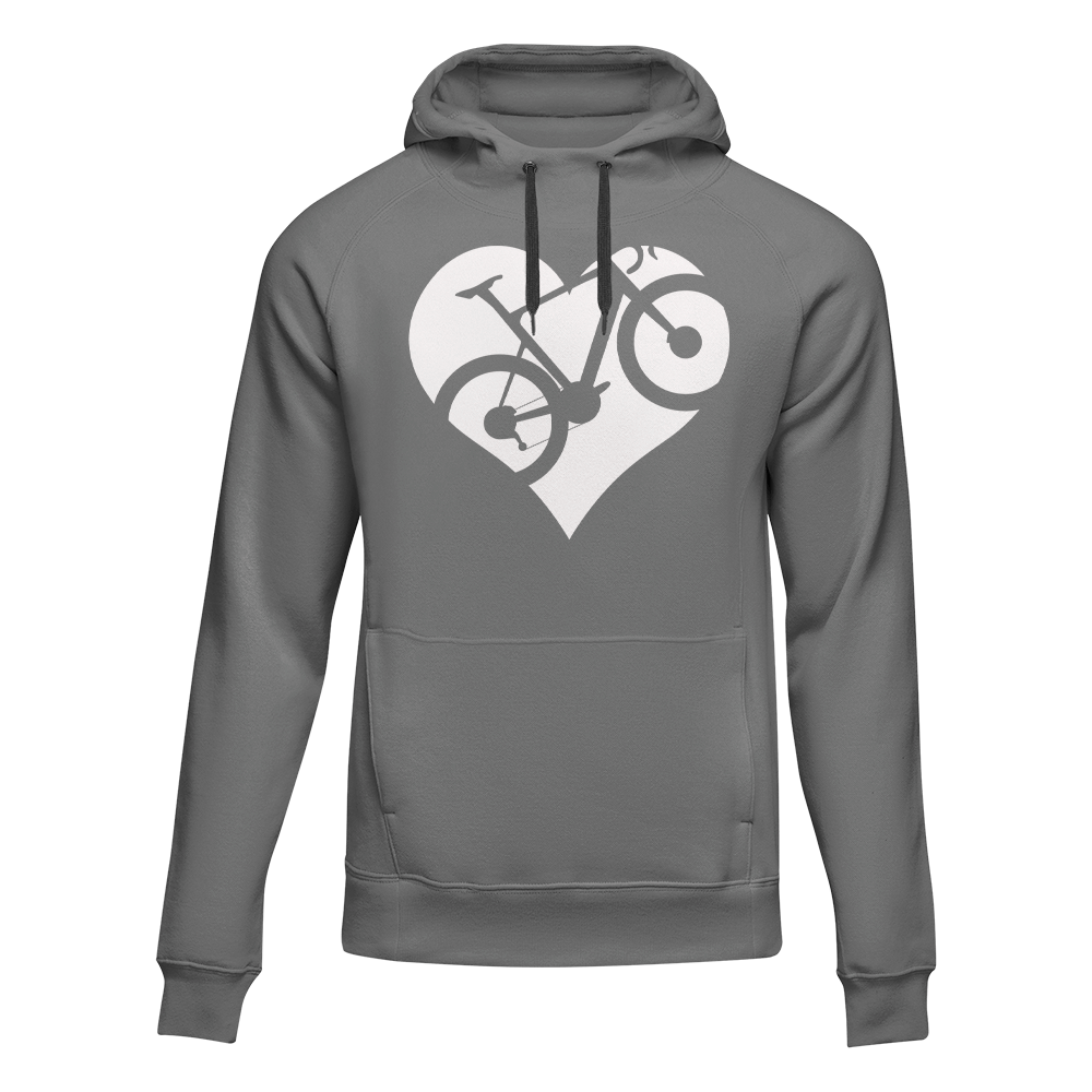 Heart Bike Adult Fleece Hooded Sweatshirt