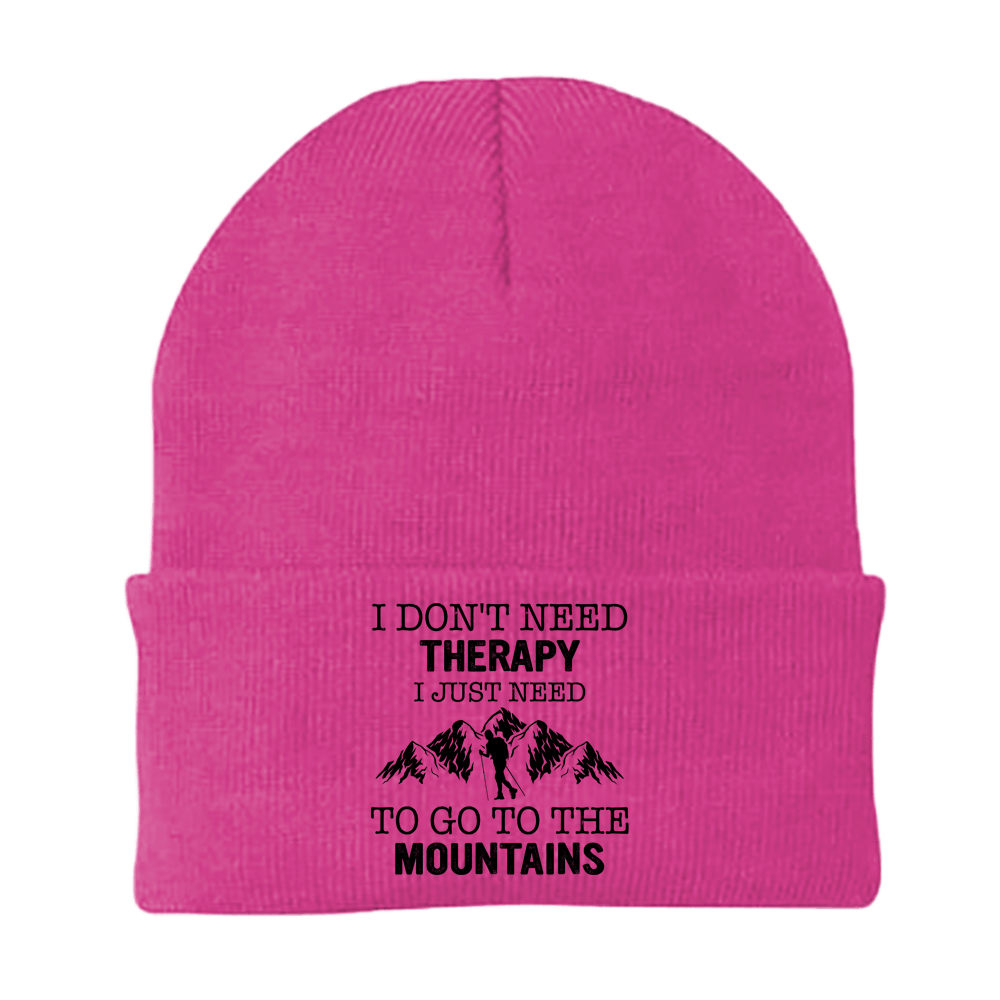 Hiking I Don't Need Therapy Embroidered Beanie