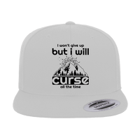 Thumbnail for Hiking I Won't Give Up But I Will Curse Embroidered Flat Bill Cap