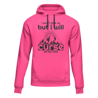 Thumbnail for Hiking I Won't Give Up But I Will Curse Adult Fleece Hooded Sweatshirt