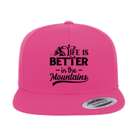 Thumbnail for Hiking Life Is Better In The Mountains Embroidered Flat Bill Cap