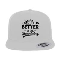 Thumbnail for Hiking Life Is Better In The Mountains Embroidered Flat Bill Cap