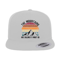 Thumbnail for Hiking The Mountains Are Calling Printed Flat Bill Cap