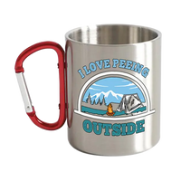 Thumbnail for I Love Peeing Outside Stainless Steel Double Wall Carabiner Mug 10oz