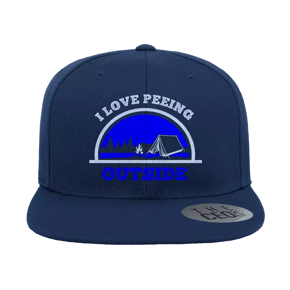 I Love Peeing Outside Embroidered Flat Bill Cap