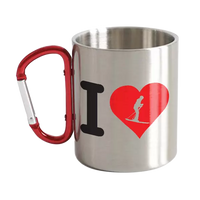 Thumbnail for I Love Skiing Stainless Steel Double Wall Carabiner Mug 12oz