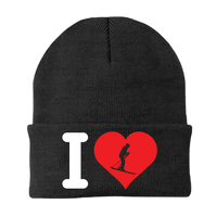 Thumbnail for I Love Skiing Embroidered Beanie