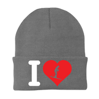 Thumbnail for I Love Skiing Embroidered Beanie
