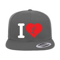 Thumbnail for I Love Skiing Embroidered Flat Bill Cap