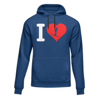 Thumbnail for I Love Skiing Adult Fleece Hooded Sweatshirt