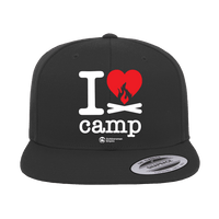 Thumbnail for I Love Camp Embroidered Flat Bill Cap