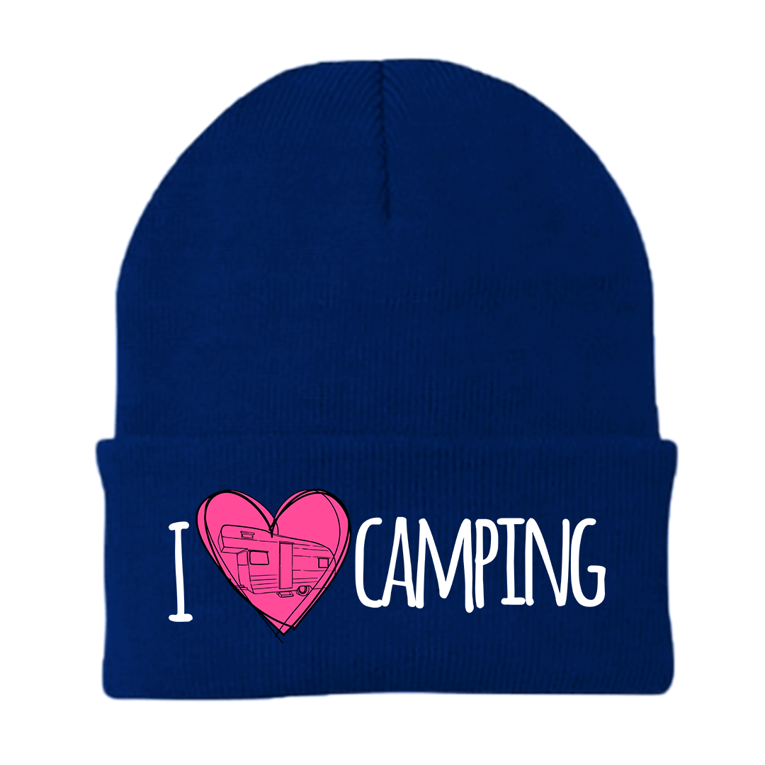 I Love Camping Embroidered Beanie