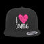 I Love Camping Embroidered Flat Bill Cap