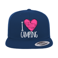 Thumbnail for I Love Camping Embroidered Flat Bill Cap