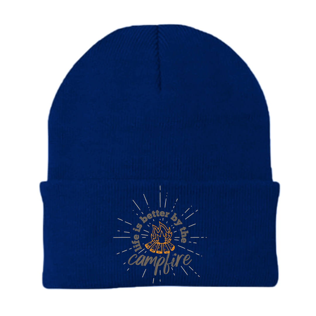 Life Is Better Campfire Embroidered Beanie