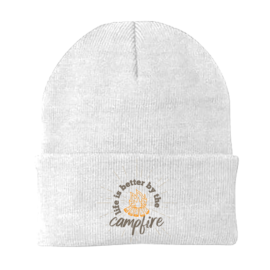 Life Is Better Campfire Embroidered Beanie