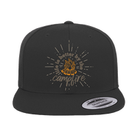 Thumbnail for Life Is Better Campfire Embroidered Flat Bill Cap